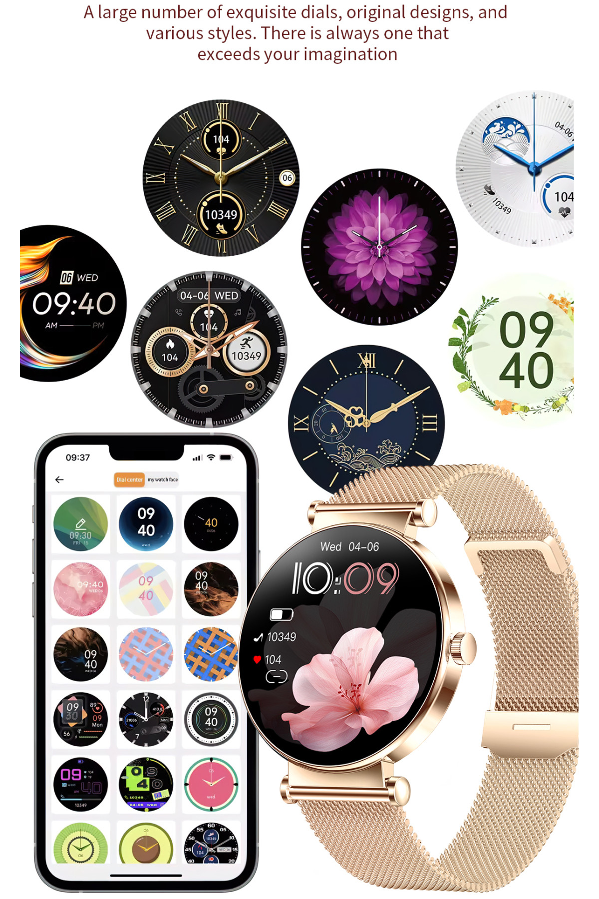 Смарт годинник  Smart Miami Steel Gold, 2 ремінці