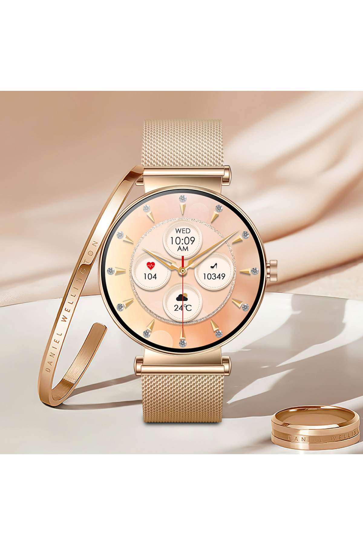 Смарт годинник  Smart Miami Steel Gold, 2 ремінці