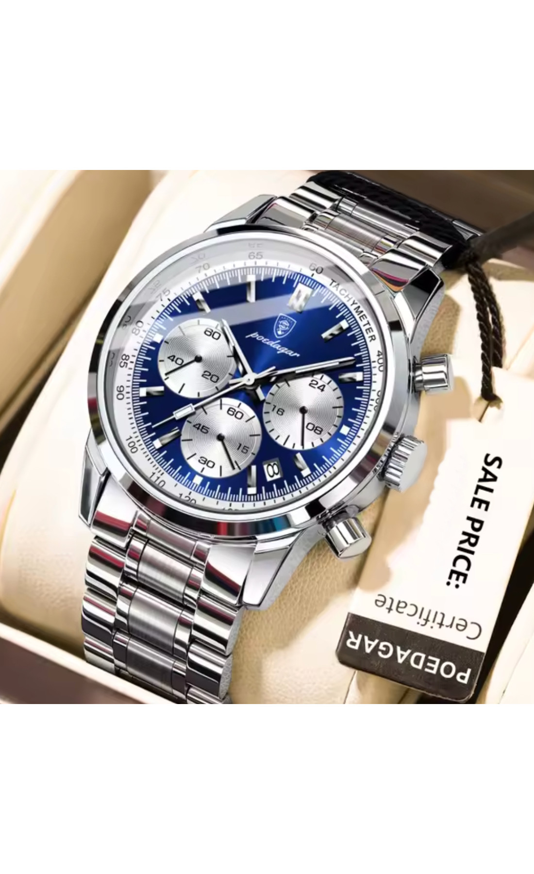 Чоловічий годинник  Poedagar Petros Silver