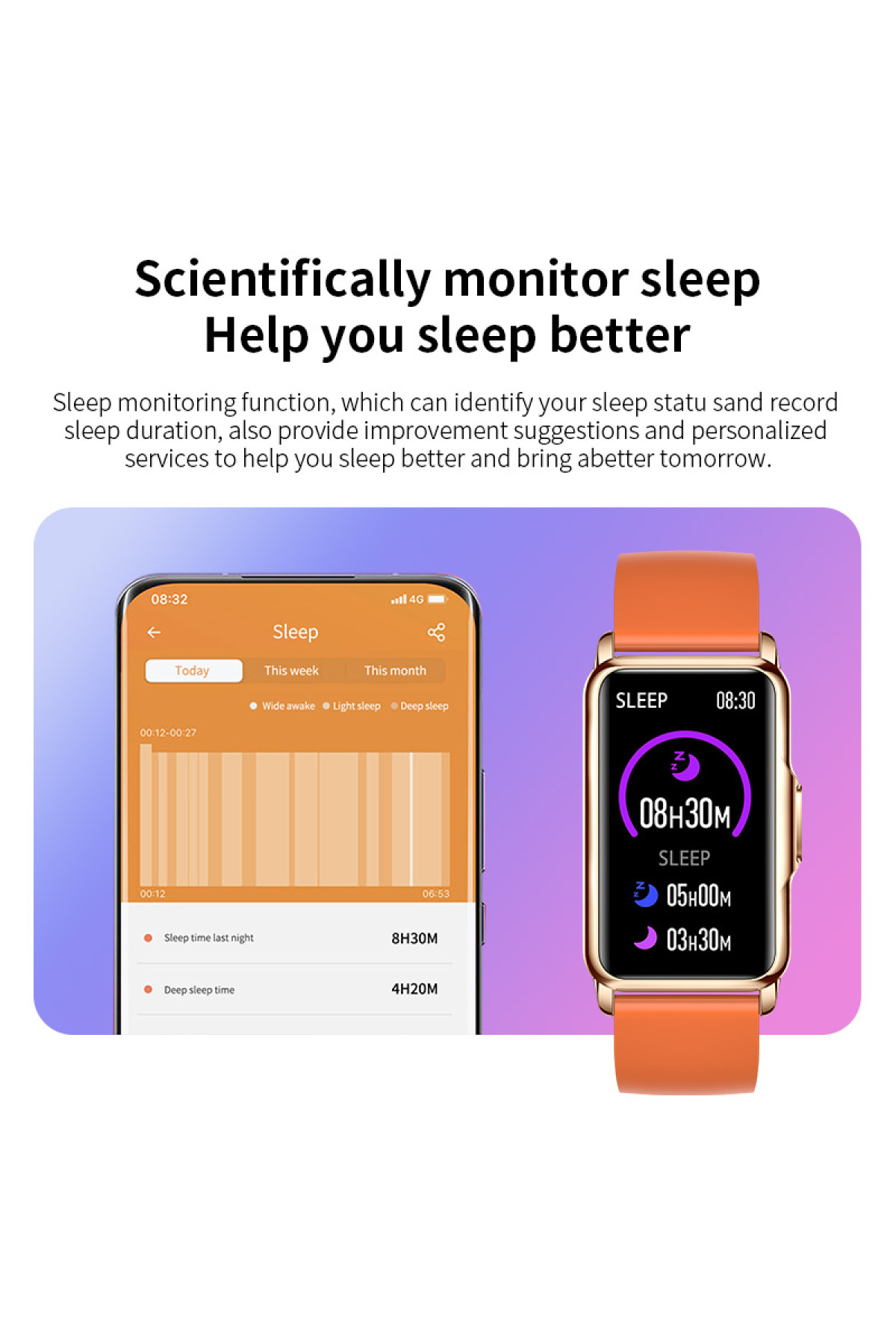 Смарт годинник  Smart Mioband Nano+ Orange, 2 ремінці