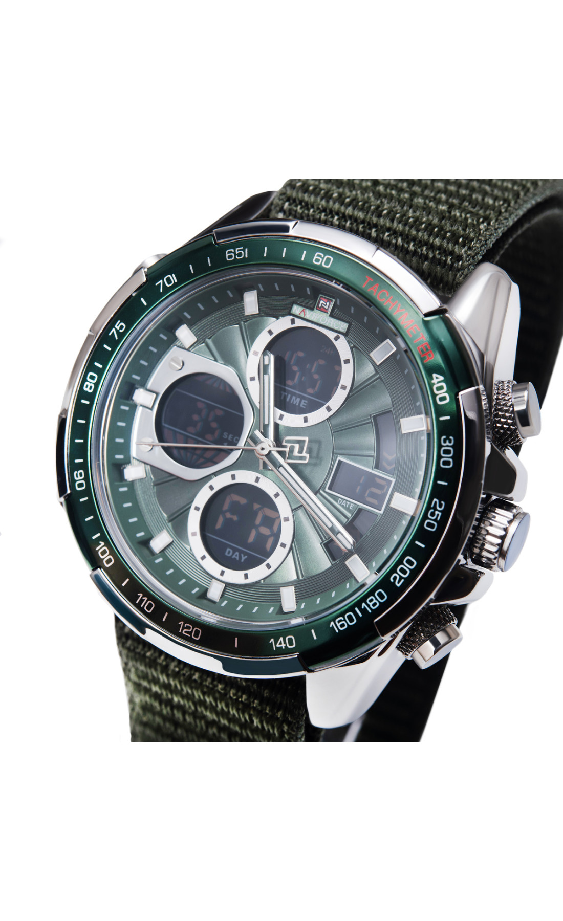 Чоловічий годинник  Naviforce Fly Army Hook Green, 2 ремінці