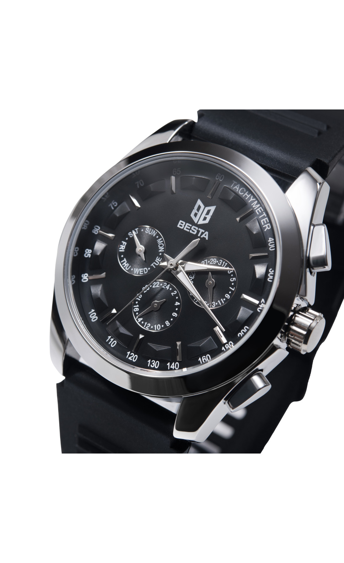 Чоловічий годинник  Besta Walker Elastic Black, 2 ремінці