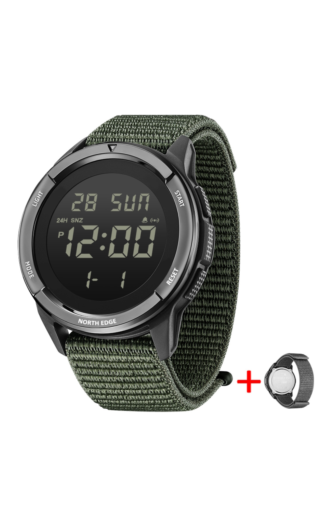 Чоловічий годинник  North Edge Terrax Green, 2 ремінці