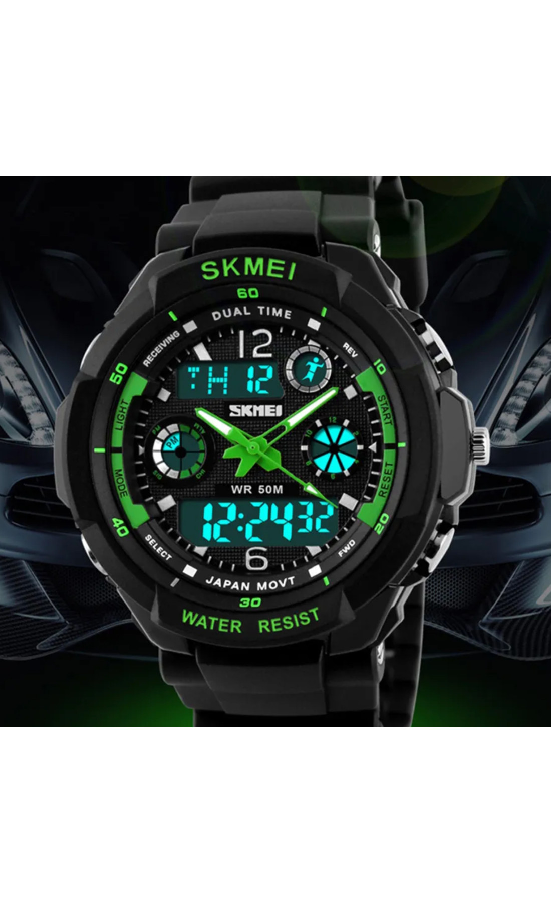 Чоловічий годинник  Skmei S-Shock Green 0931