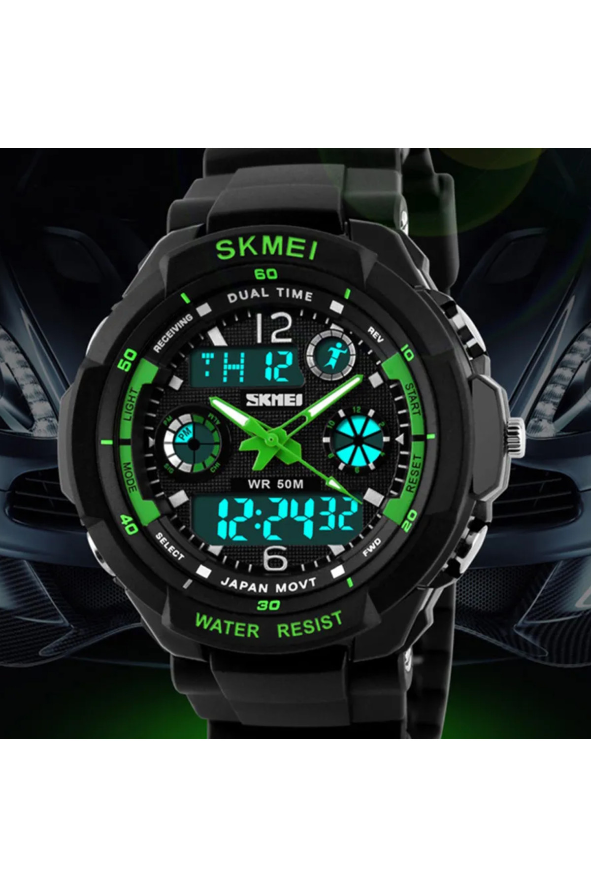 Чоловічий годинник  Skmei S-Shock Green 0931