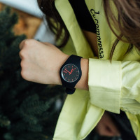 Жіночий годинник  Skmei Rubber Black 9068