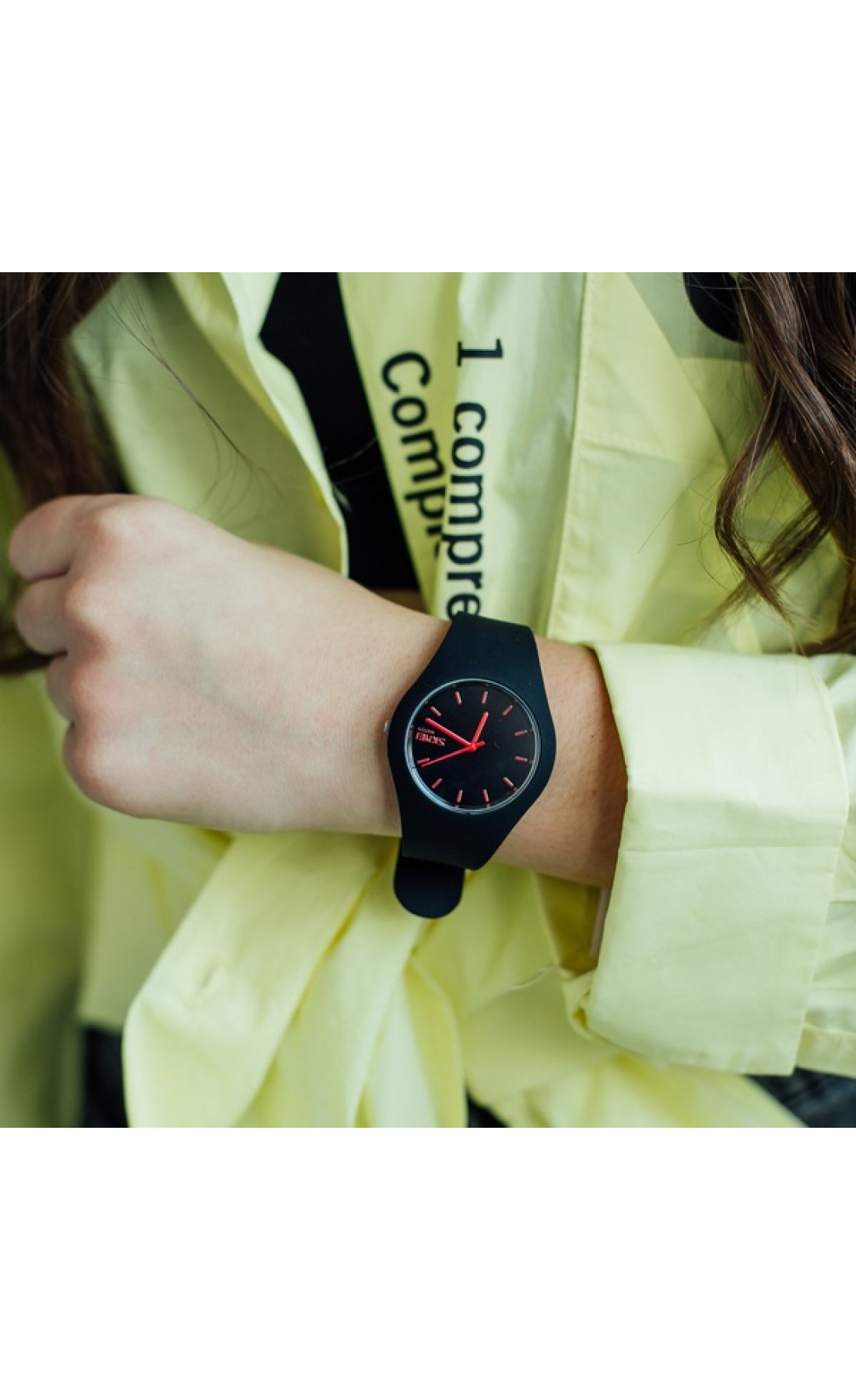 Жіночий годинник  Skmei Rubber Black 9068