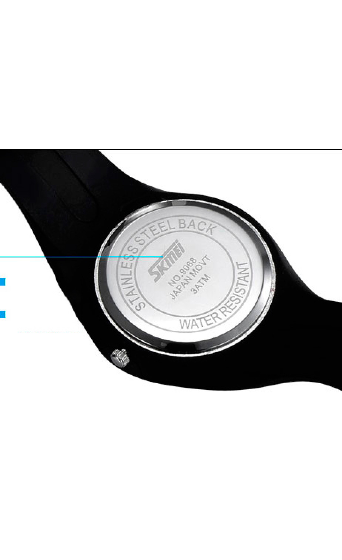 Жіночий годинник  Skmei Rubber Black 9068