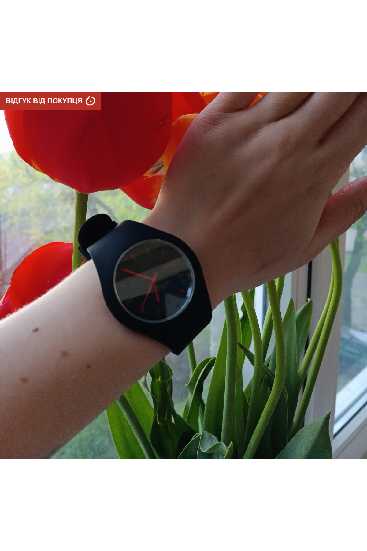 Жіночий годинник  Skmei Rubber Black 9068