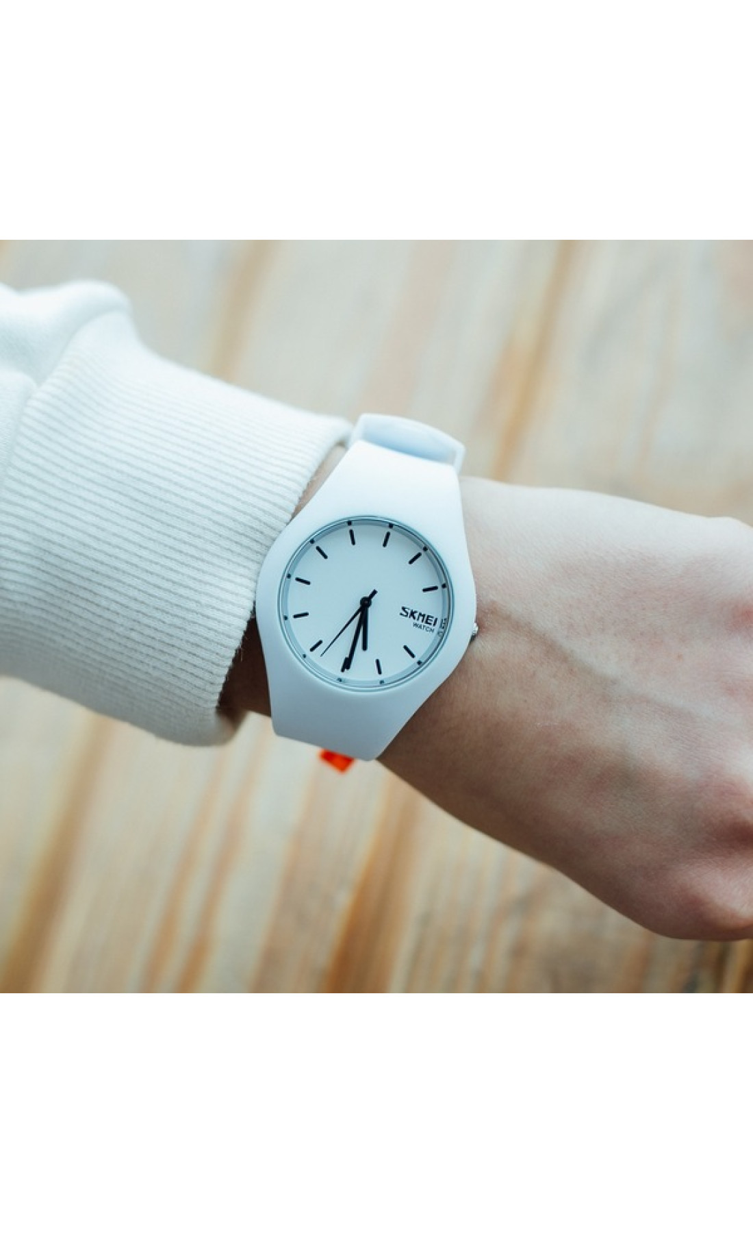 Жіночий годинник  Skmei Rubber White II 9068C