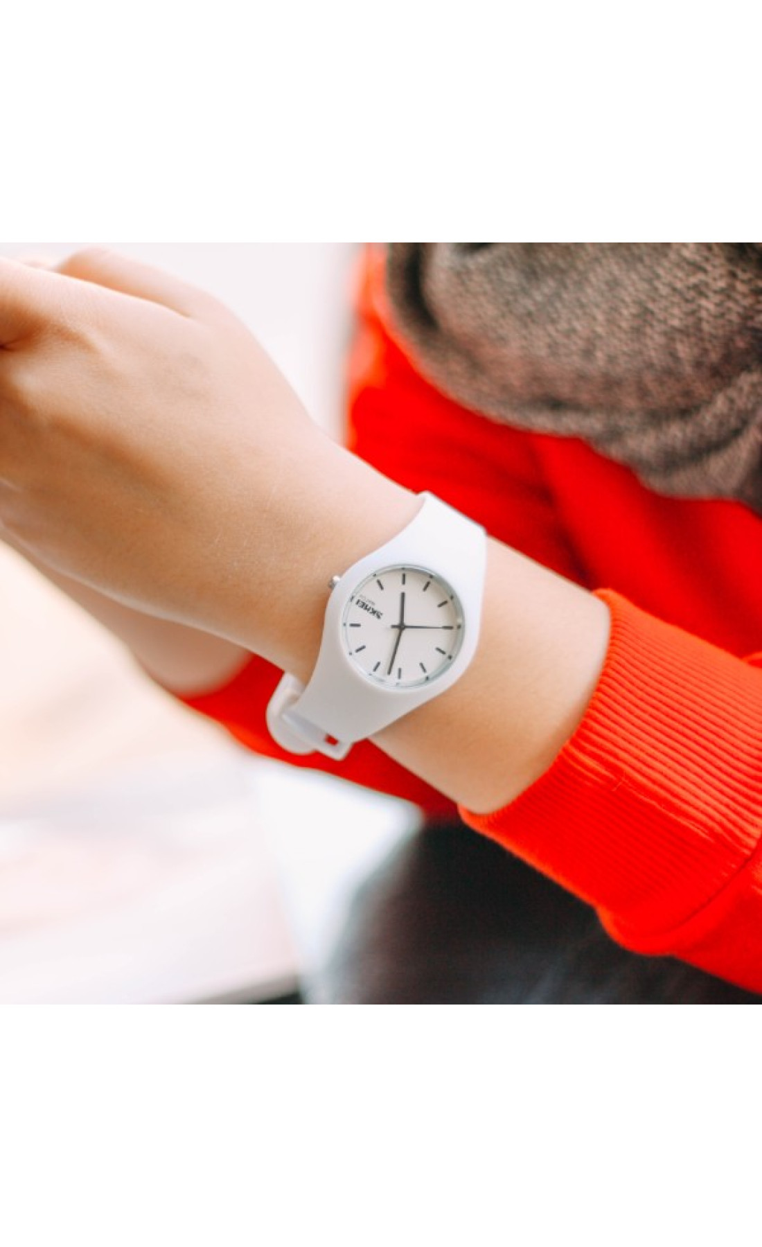 Жіночий годинник  Skmei Rubber White II 9068C