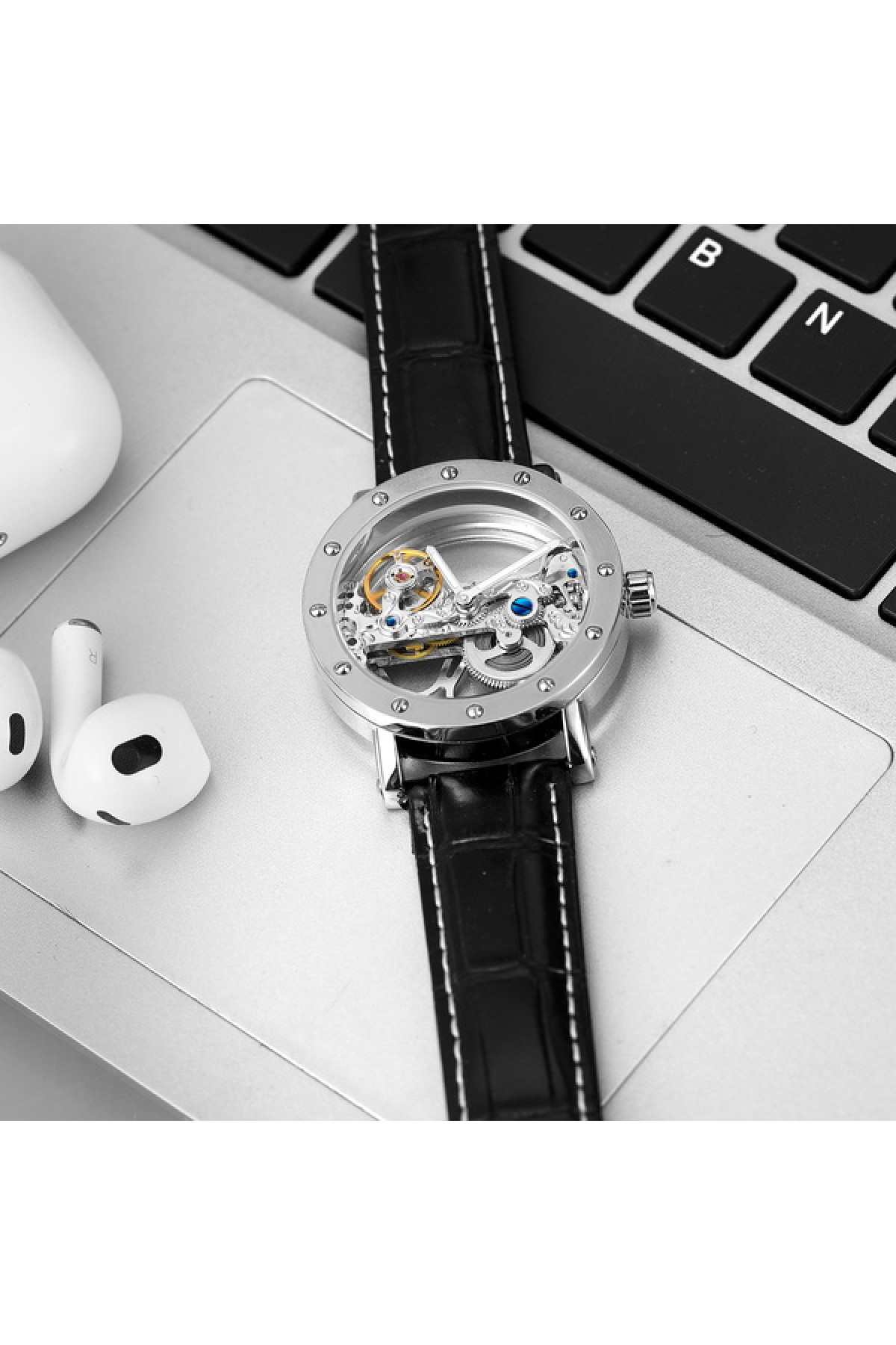 Чоловічий годинник  Forsining Air Silver