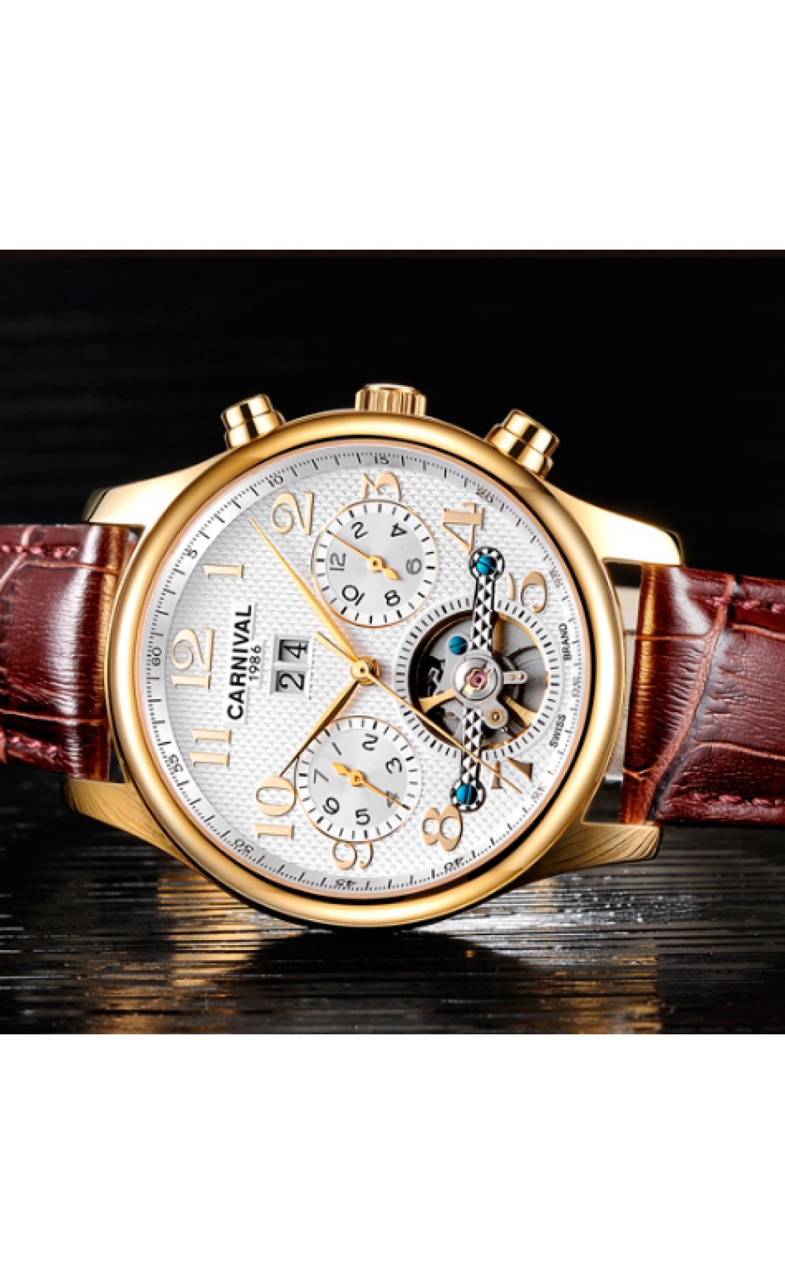 Чоловічий годинник  Carnival Swiss Brown