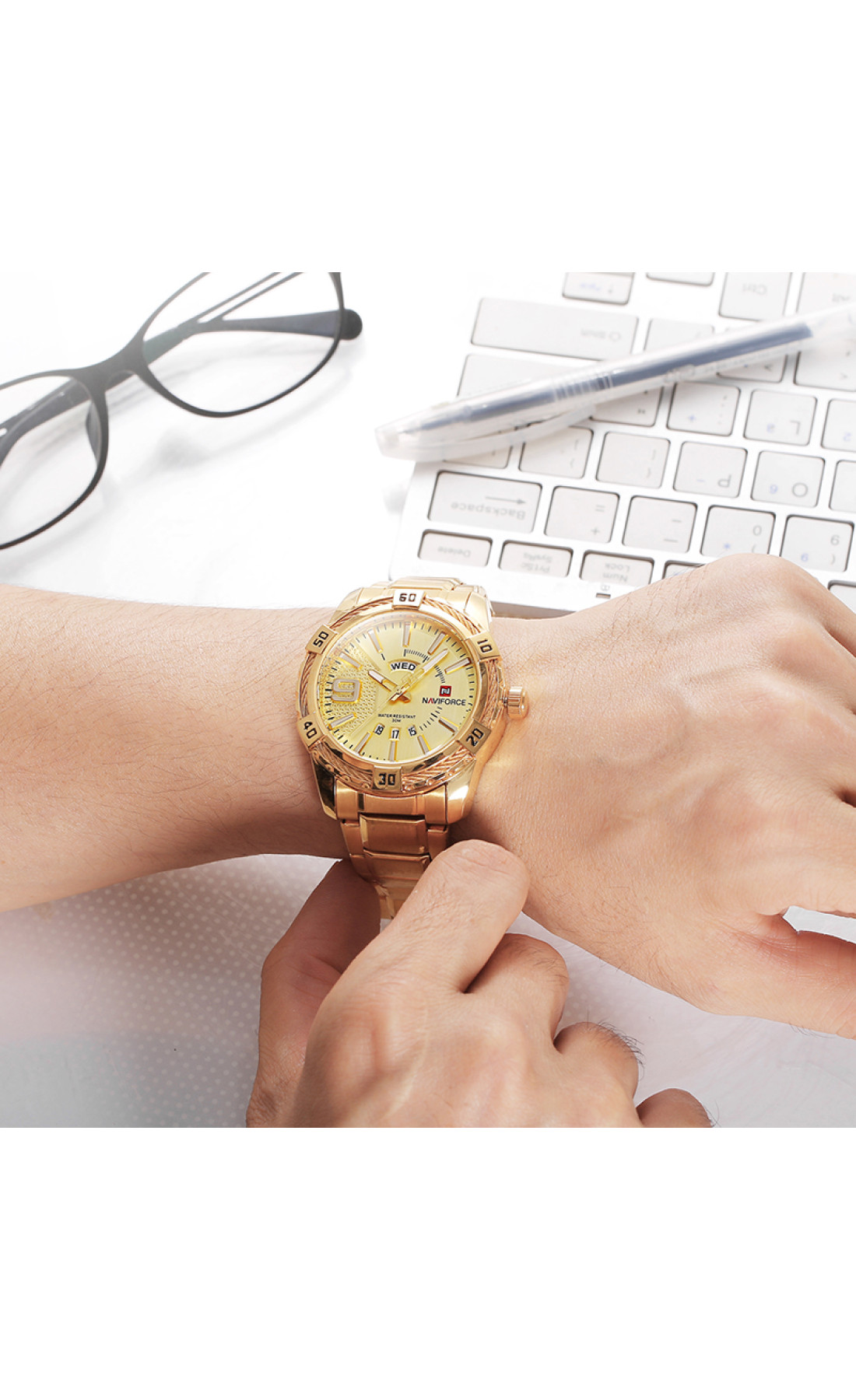 Чоловічий годинник  Naviforce Yacht Gold