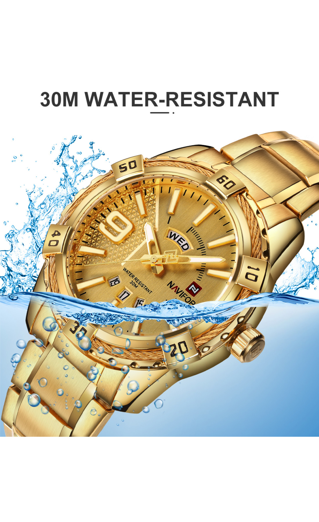 Чоловічий годинник  Naviforce Yacht Gold