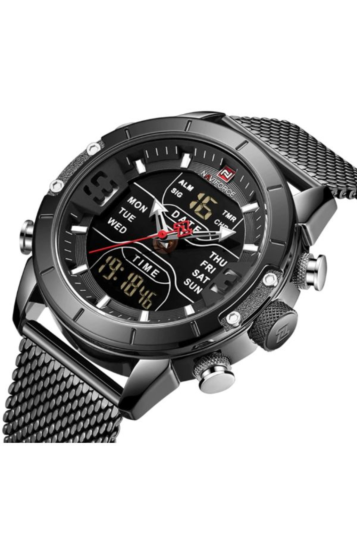 Чоловічий годинник  Naviforce Tesla Black NF9153