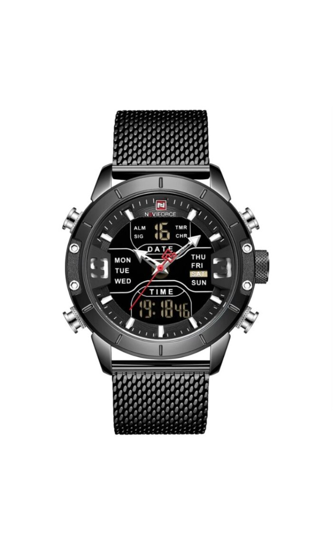 Чоловічий годинник  Naviforce Tesla Black NF9153