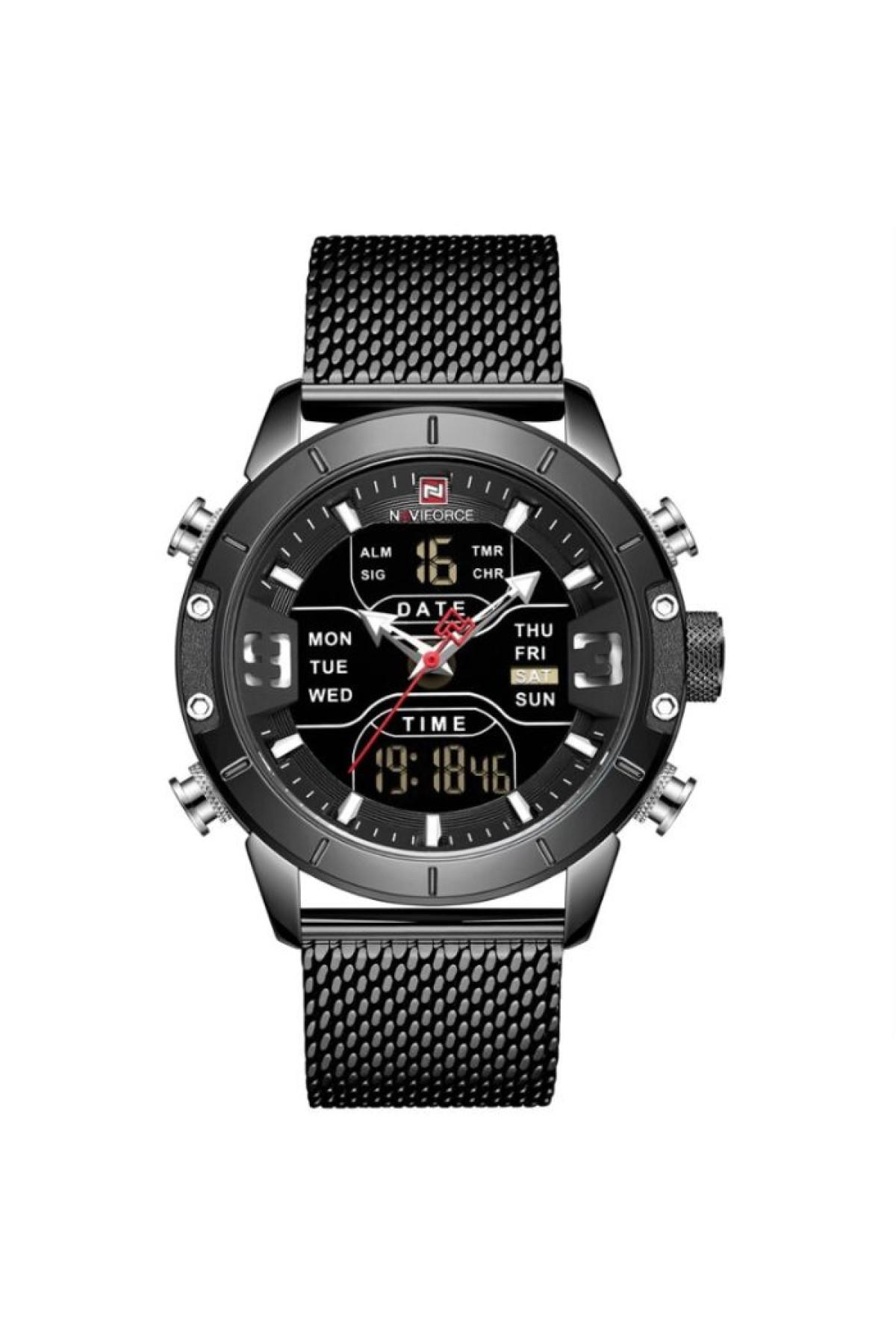 Чоловічий годинник  Naviforce Tesla Black NF9153