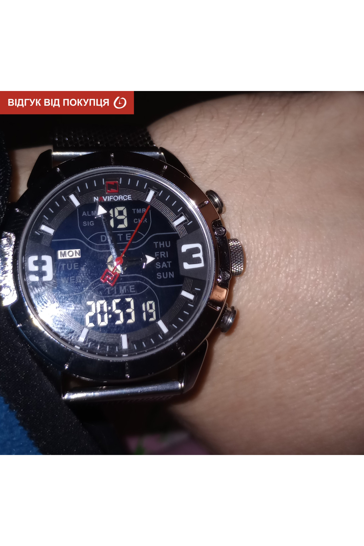 Чоловічий годинник  Naviforce Tesla Black NF9153