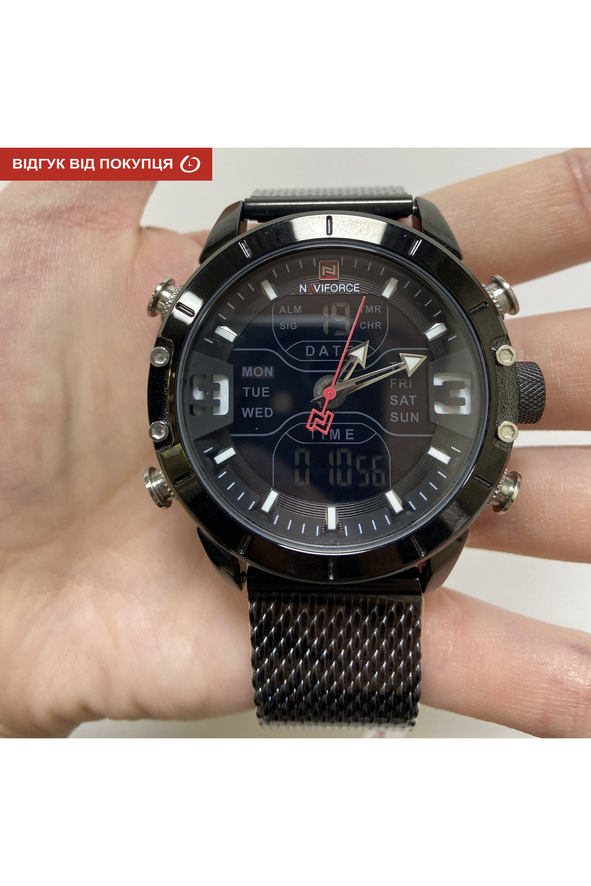 Чоловічий годинник  Naviforce Tesla Black NF9153