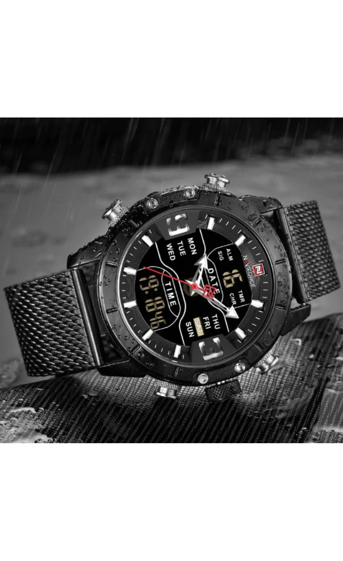 Чоловічий годинник  Naviforce Tesla Black NF9153