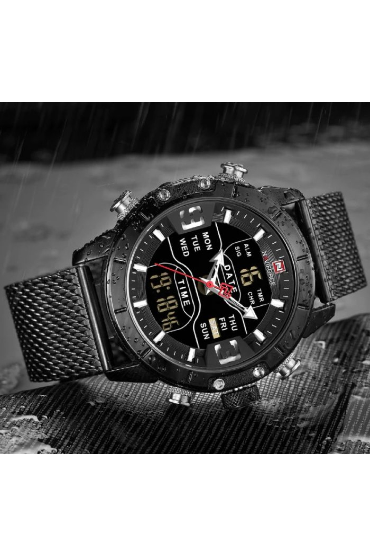 Чоловічий годинник  Naviforce Tesla Black NF9153