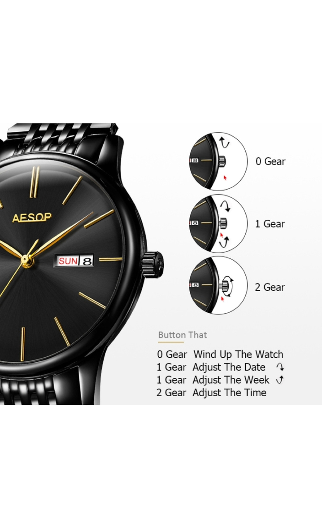 Чоловічий годинник  Aesop Black Edition