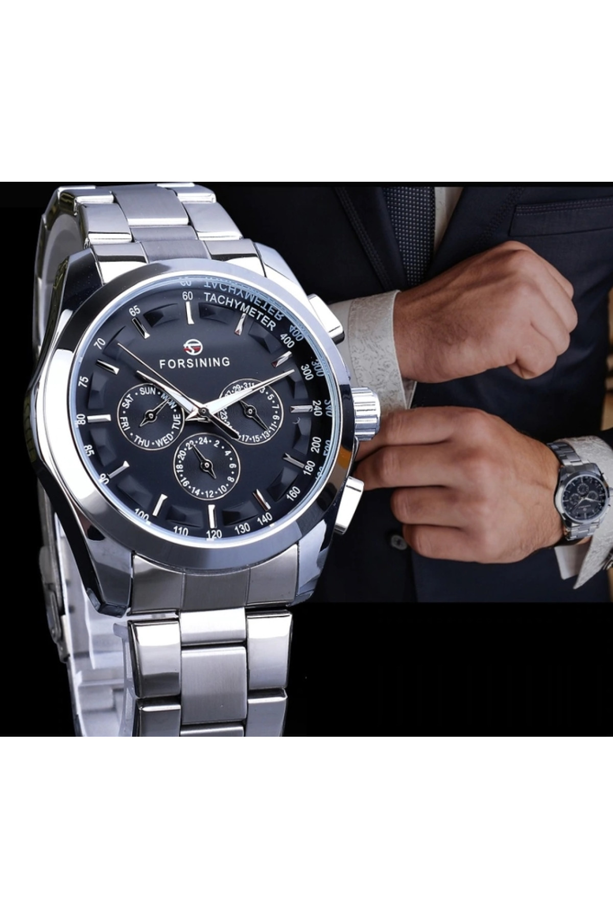 Чоловічий годинник  Forsining Walker Steel