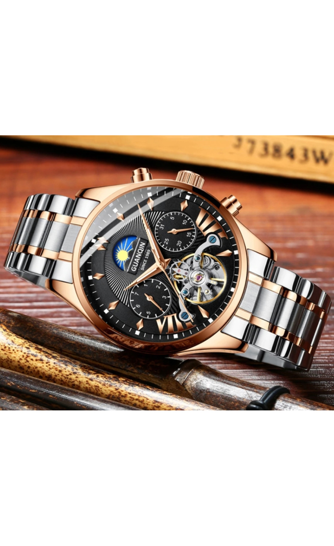 Чоловічий годинник  Guanquin Prestige Gold