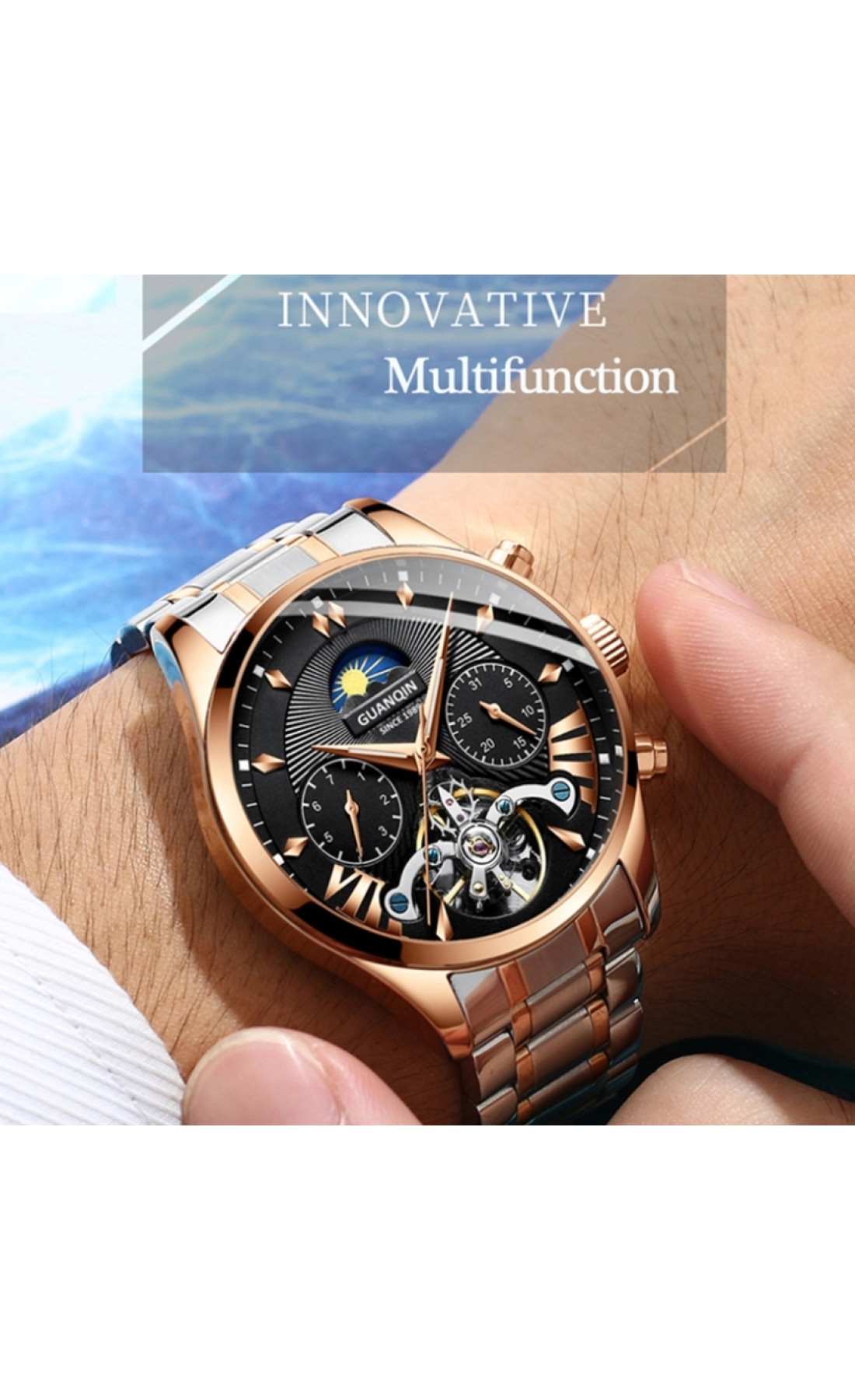 Чоловічий годинник  Guanquin Prestige Gold