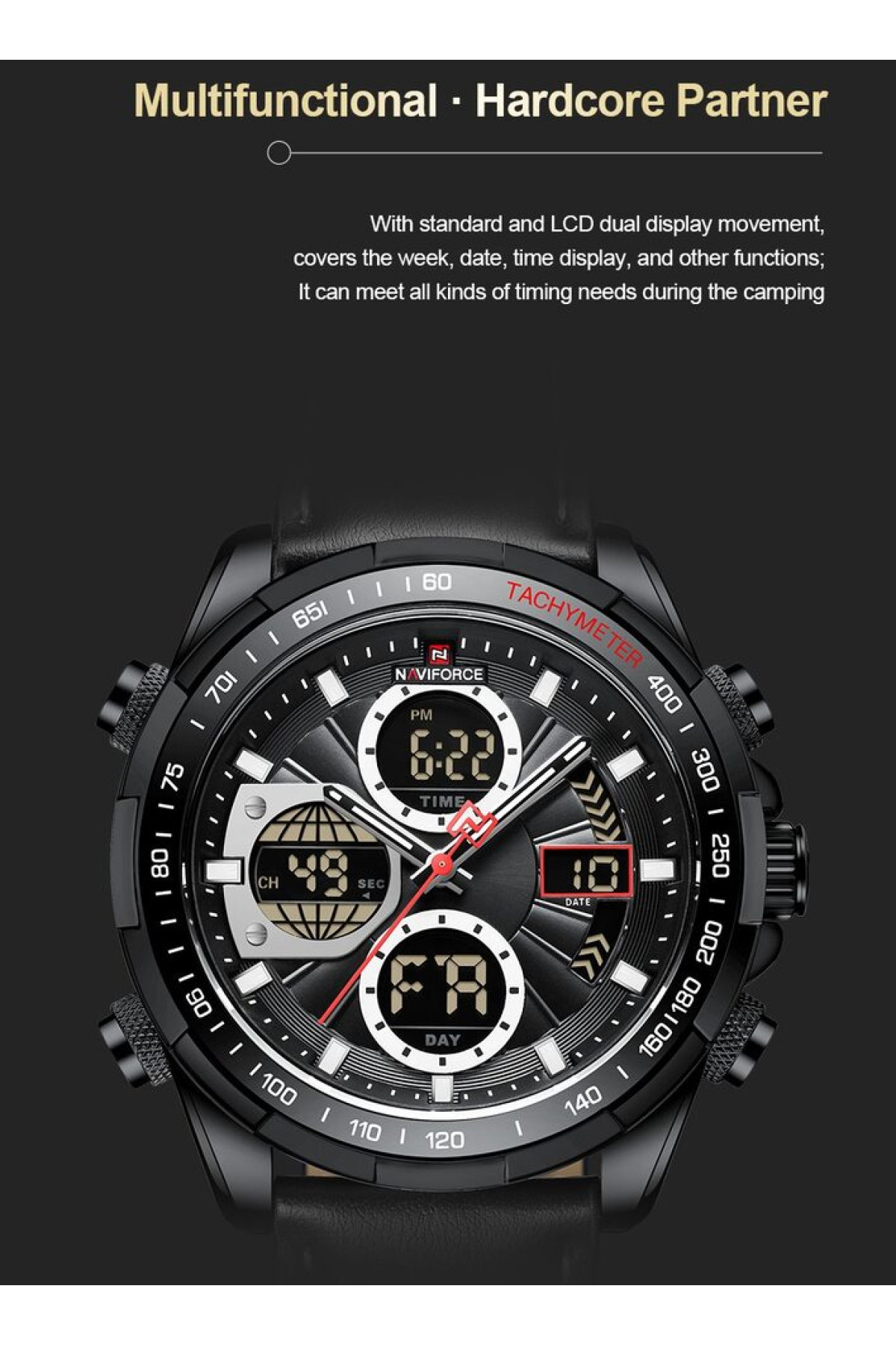 Чоловічий годинник  Naviforce Fly Black