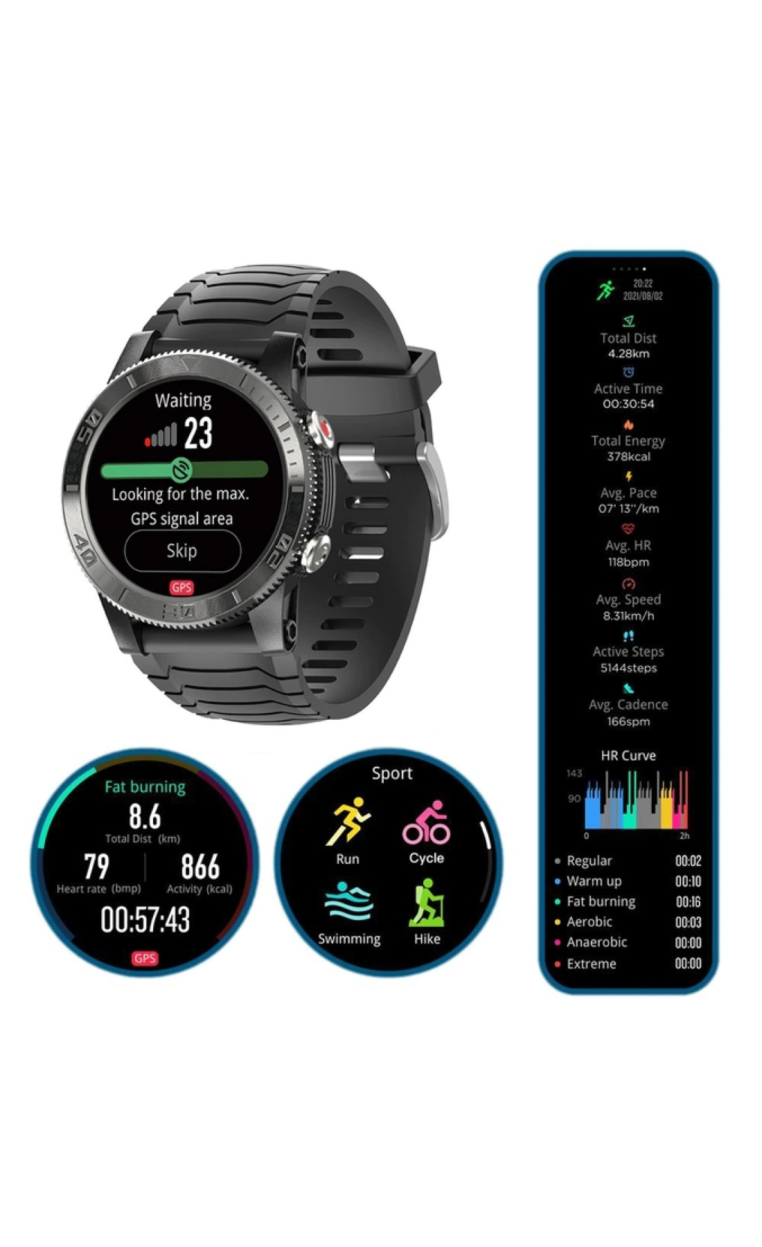 Смарт годинник  North Edge XTrek Black з компасом