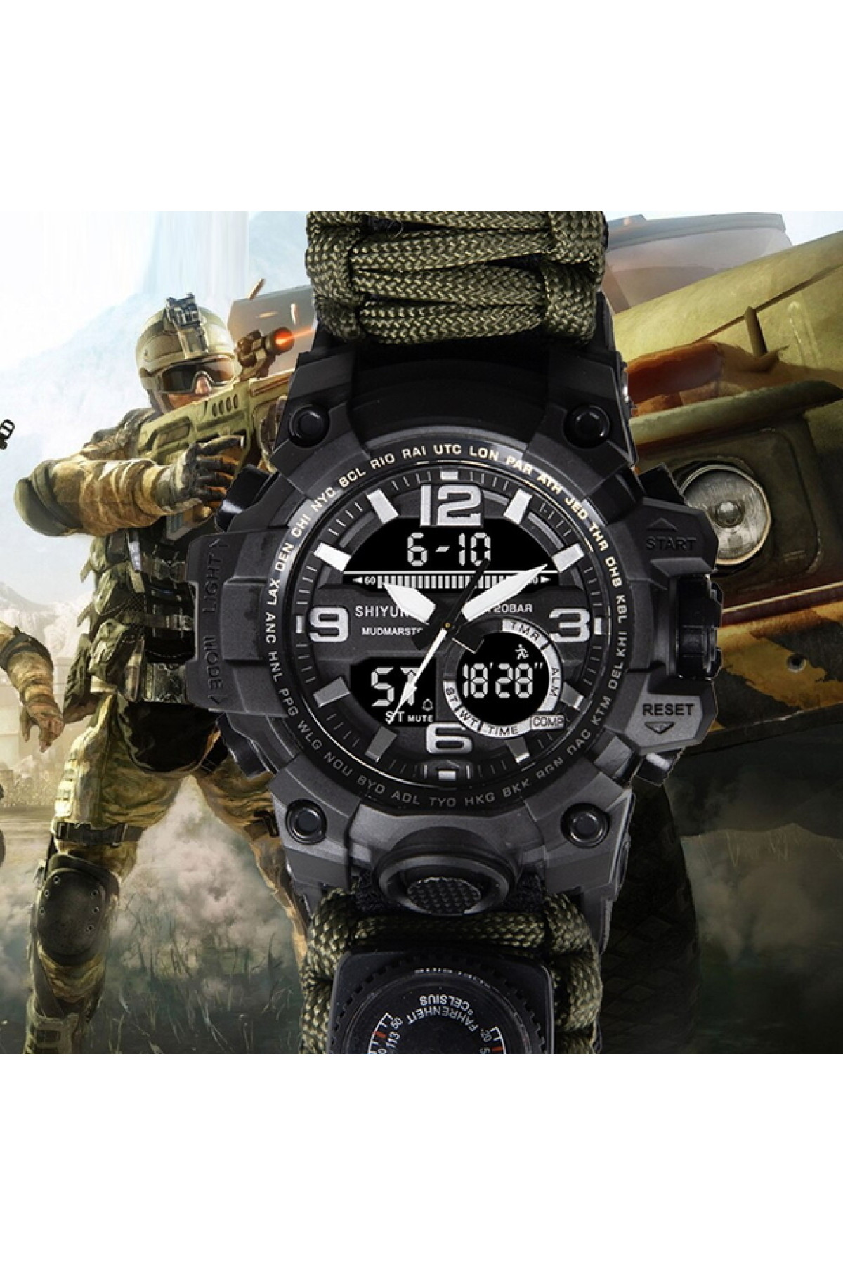 Чоловічий годинник  Hemsut Military з компасом