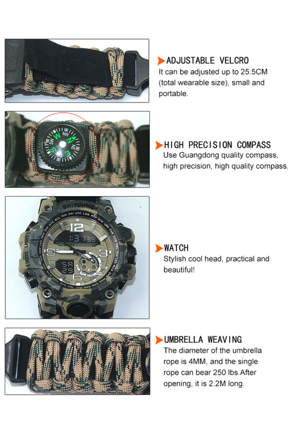 Чоловічий годинник  Hemsut Military з компасом