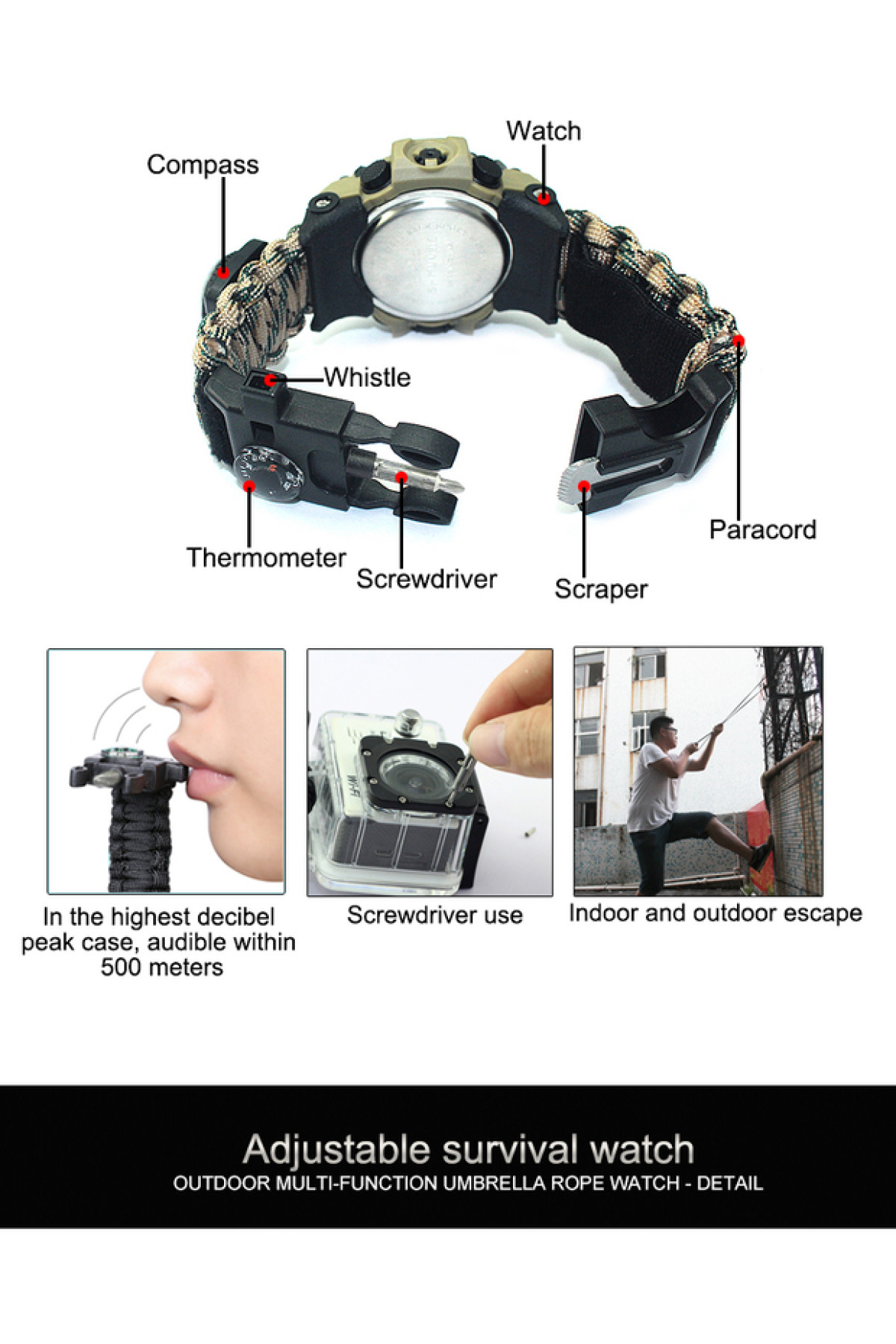 Чоловічий годинник  Hemsut Military з компасом