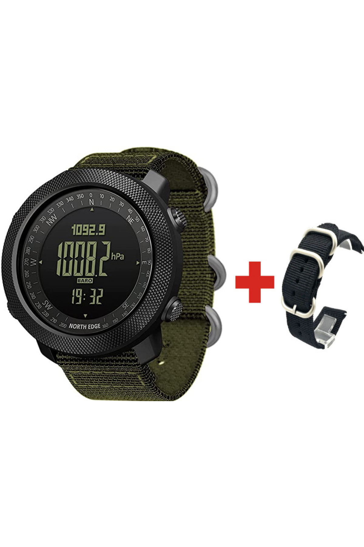 Чоловічий годинник  North Edge Apache Green 5BAR з компасом