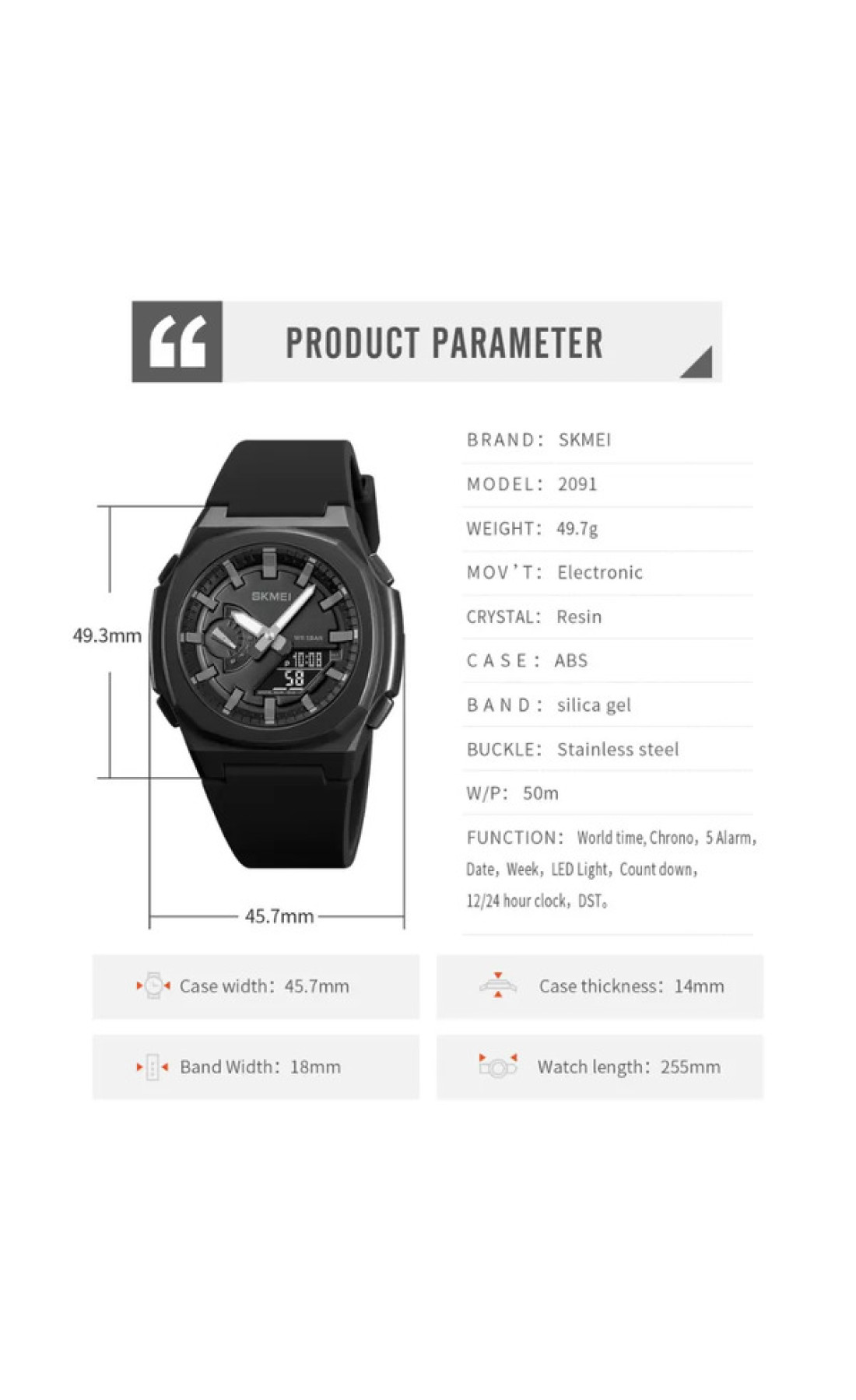 Чоловічий годинник  Skmei Trust Gummer