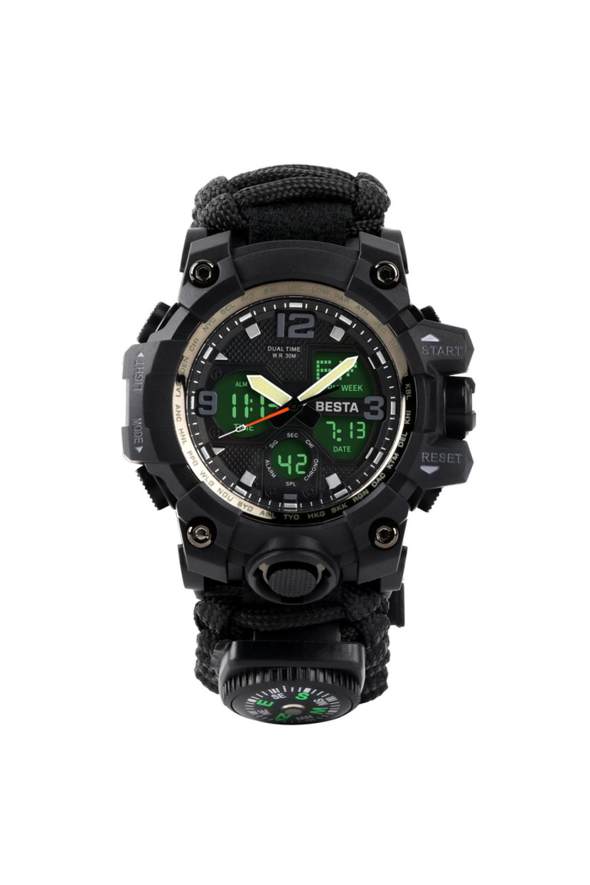 Чоловічий годинник  Besta Life Pro AllBlack з компасом