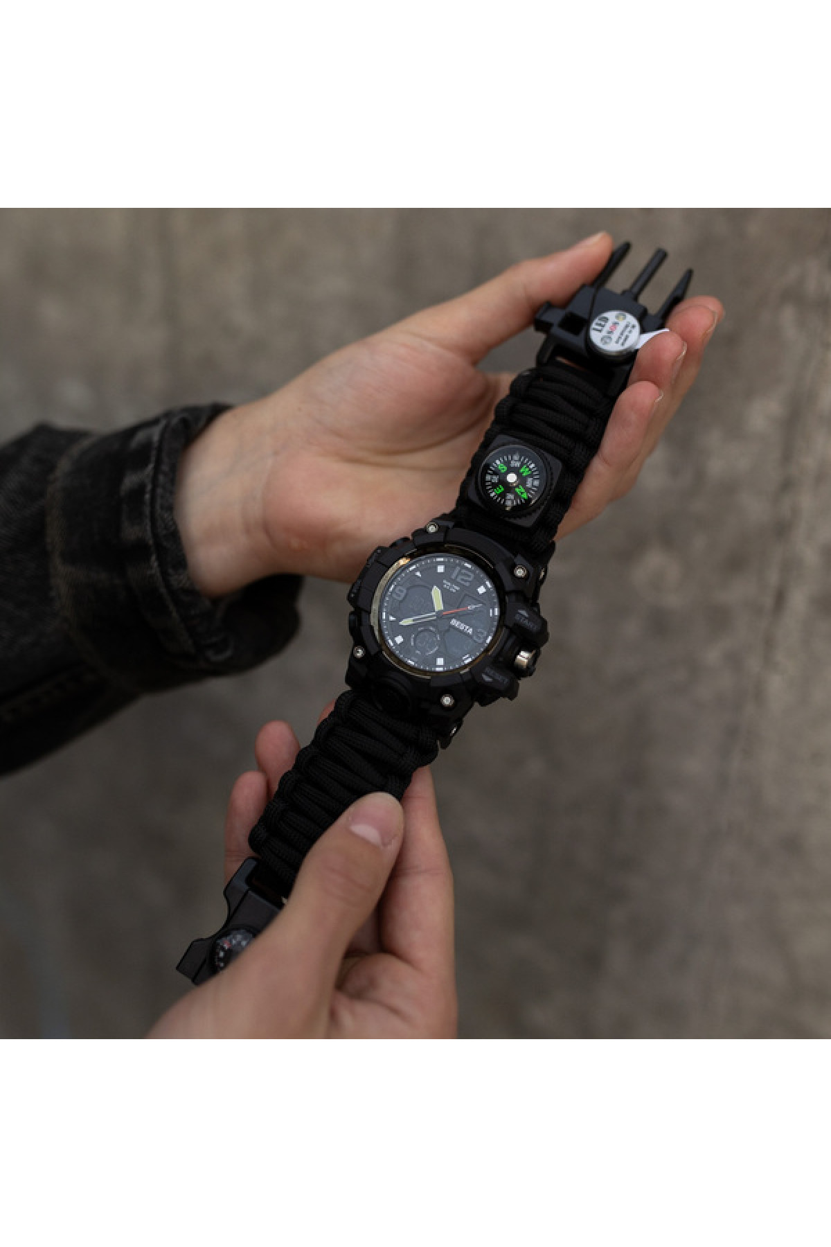 Чоловічий годинник  Besta Life Pro AllBlack з компасом