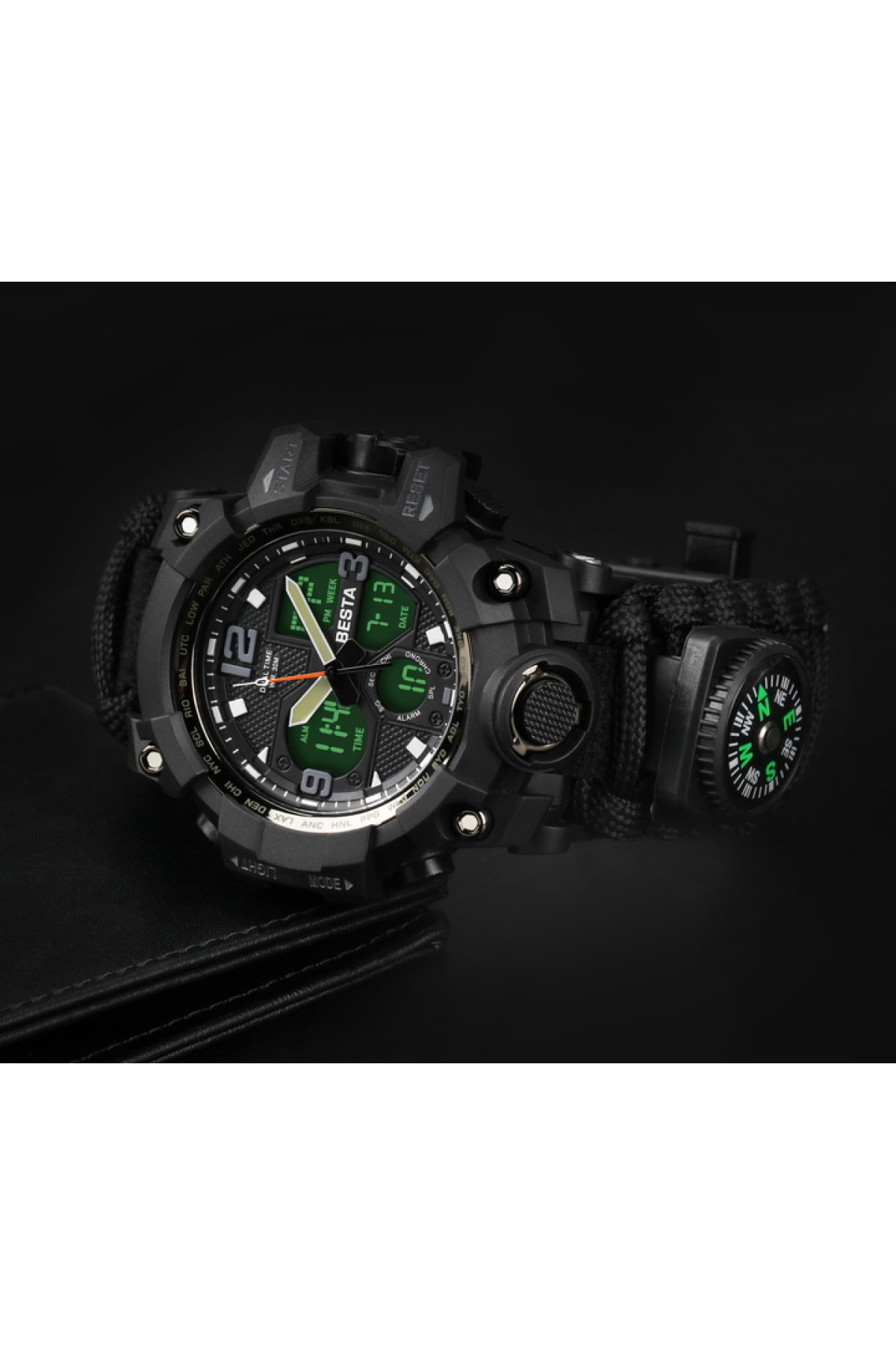 Чоловічий годинник  Besta Life Pro AllBlack з компасом