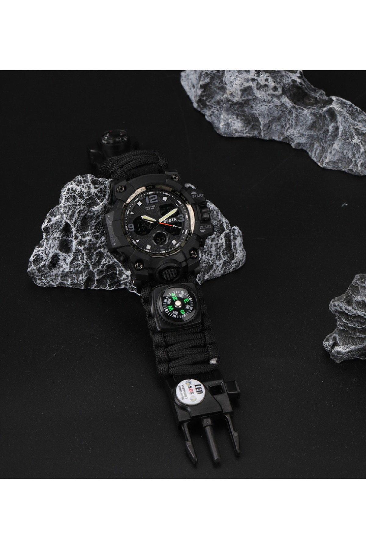 Чоловічий годинник  Besta Life Pro AllBlack з компасом