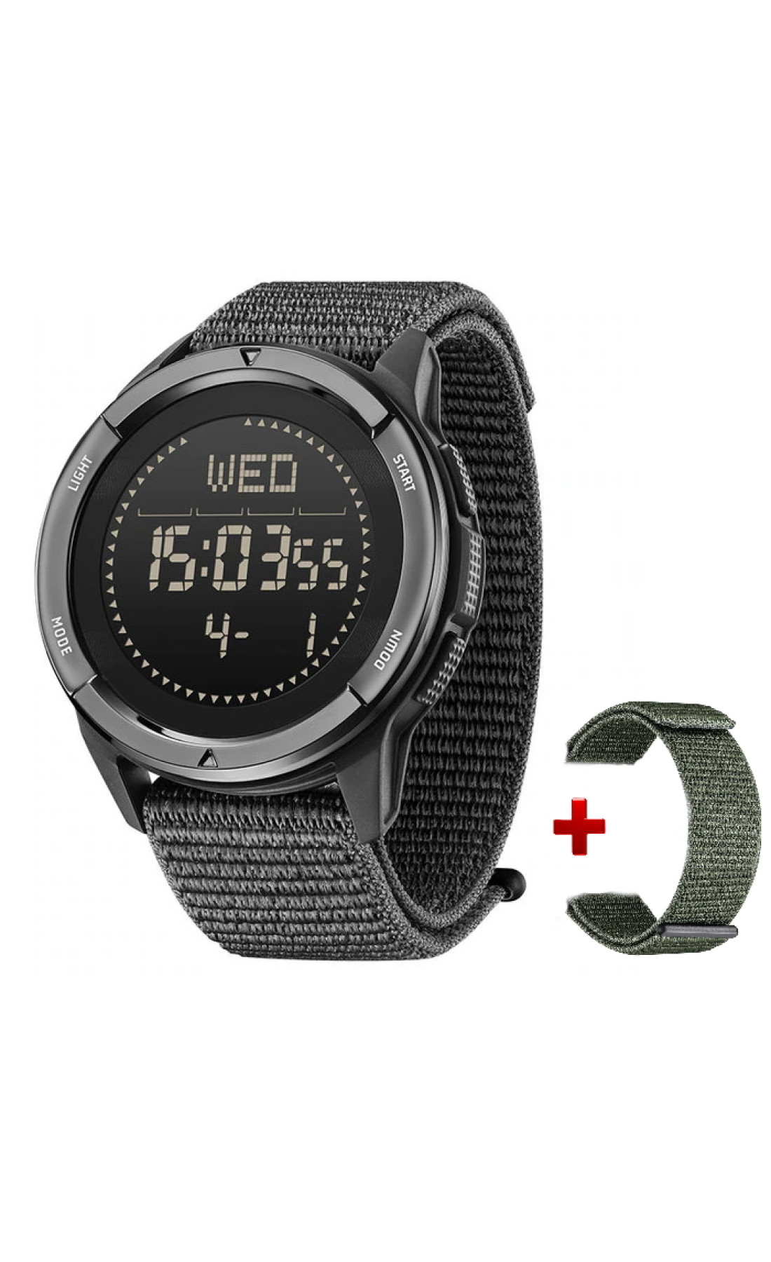 Чоловічий годинник  North Edge Alps Black з компасом, 2 ремінці