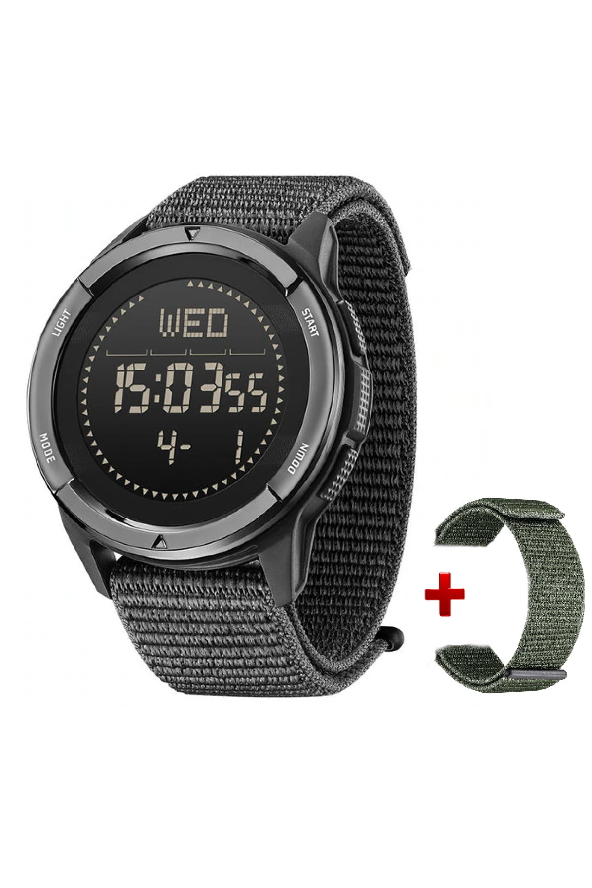 Чоловічий годинник  North Edge Alps Black з компасом, 2 ремінці