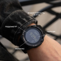 Чоловічий годинник  North Edge Alps Black з компасом, 2 ремінці