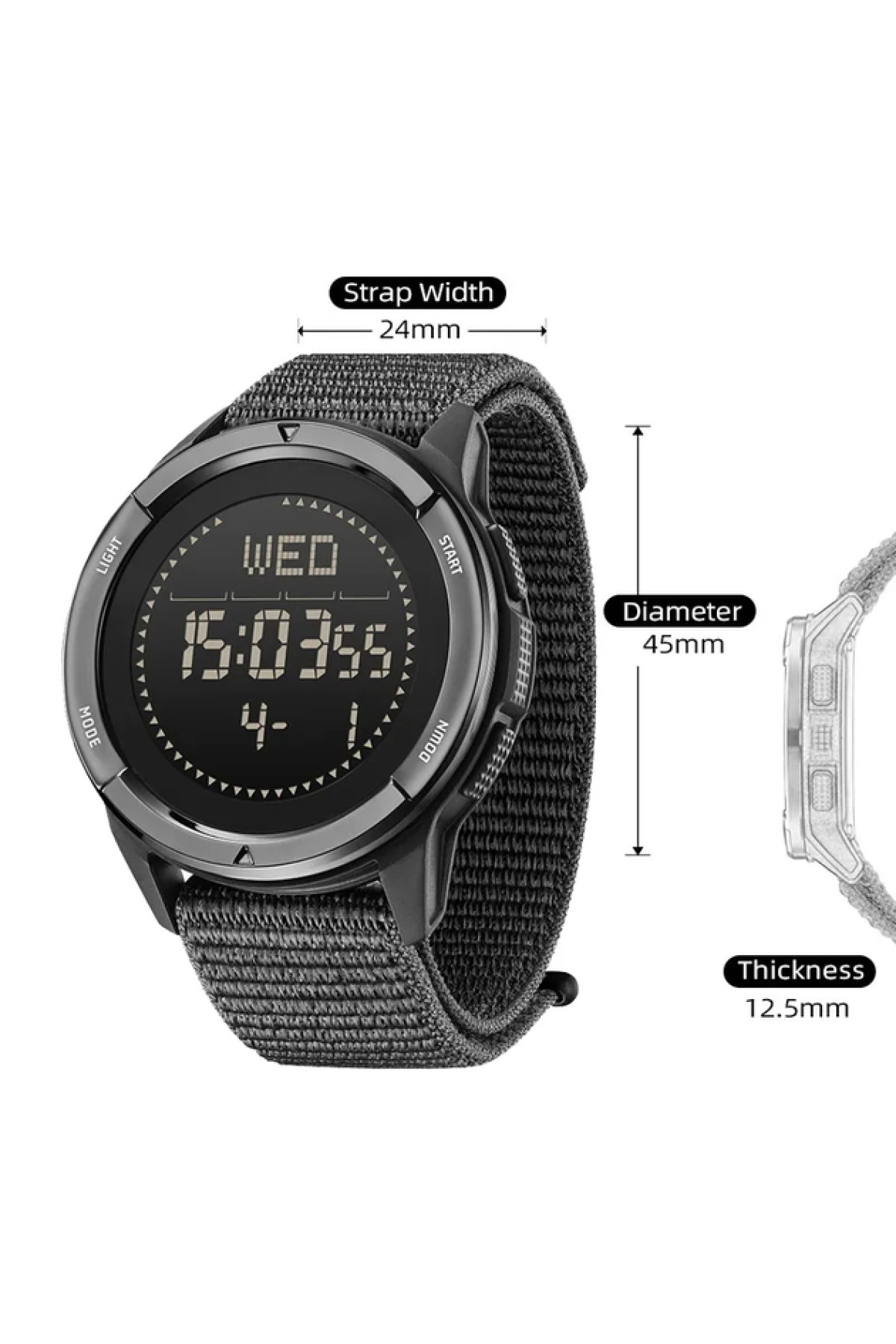 Чоловічий годинник  North Edge Alps Black з компасом, 2 ремінці