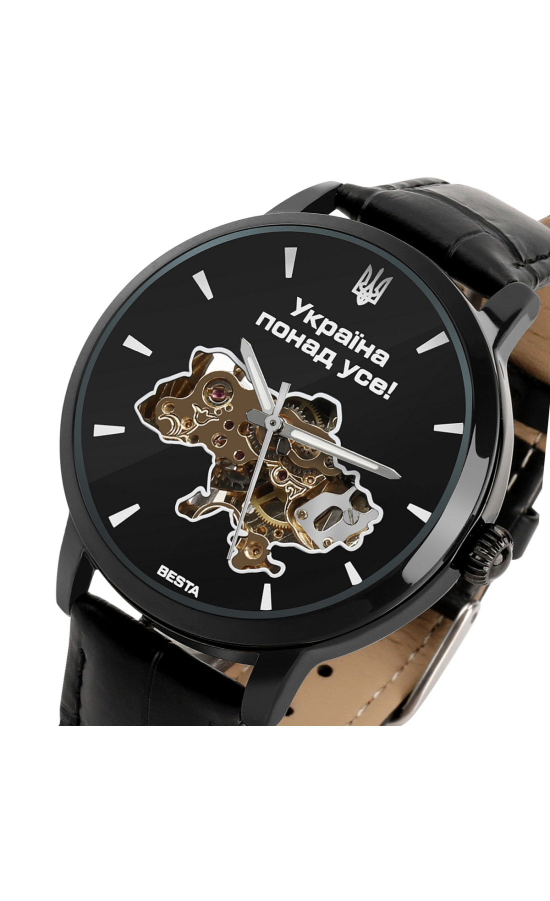 Чоловічий годинник  Besta Skeleton UA Black