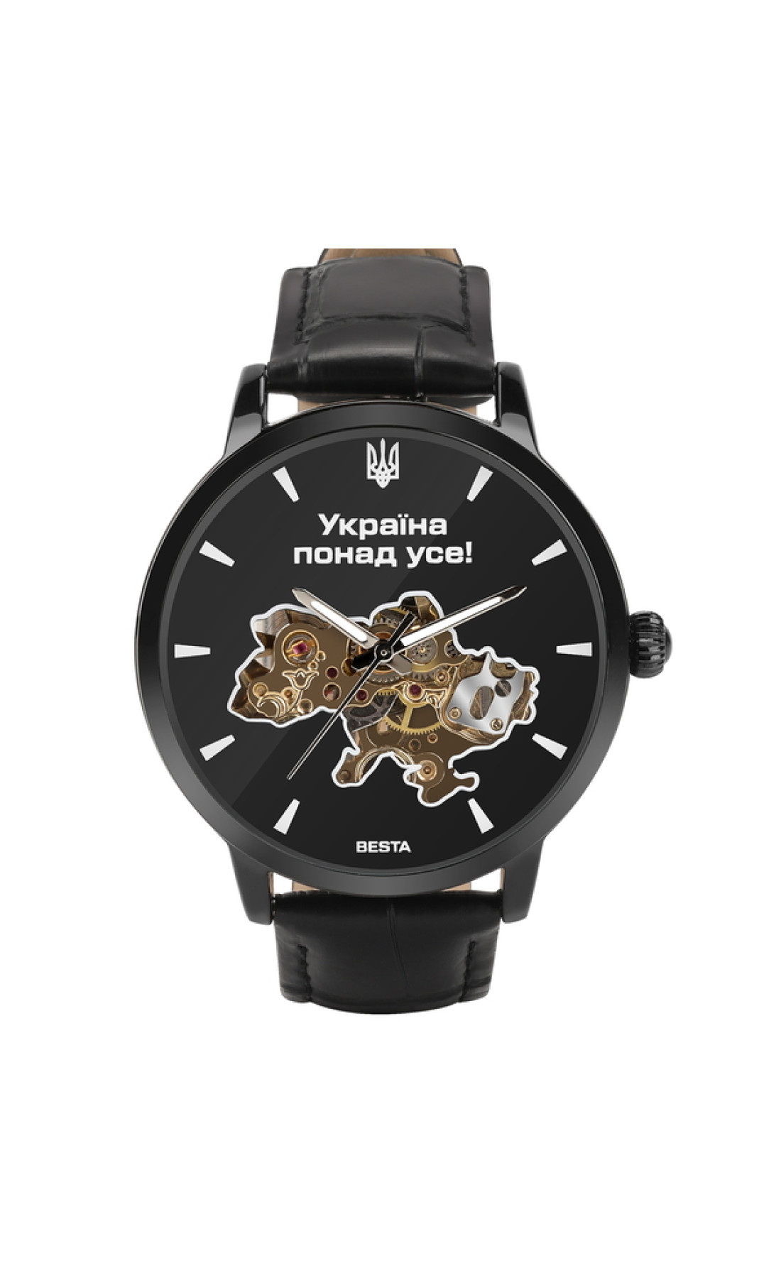Чоловічий годинник  Besta Skeleton UA Black