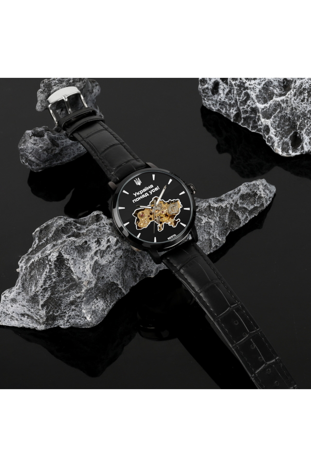 Чоловічий годинник  Besta Skeleton UA Black