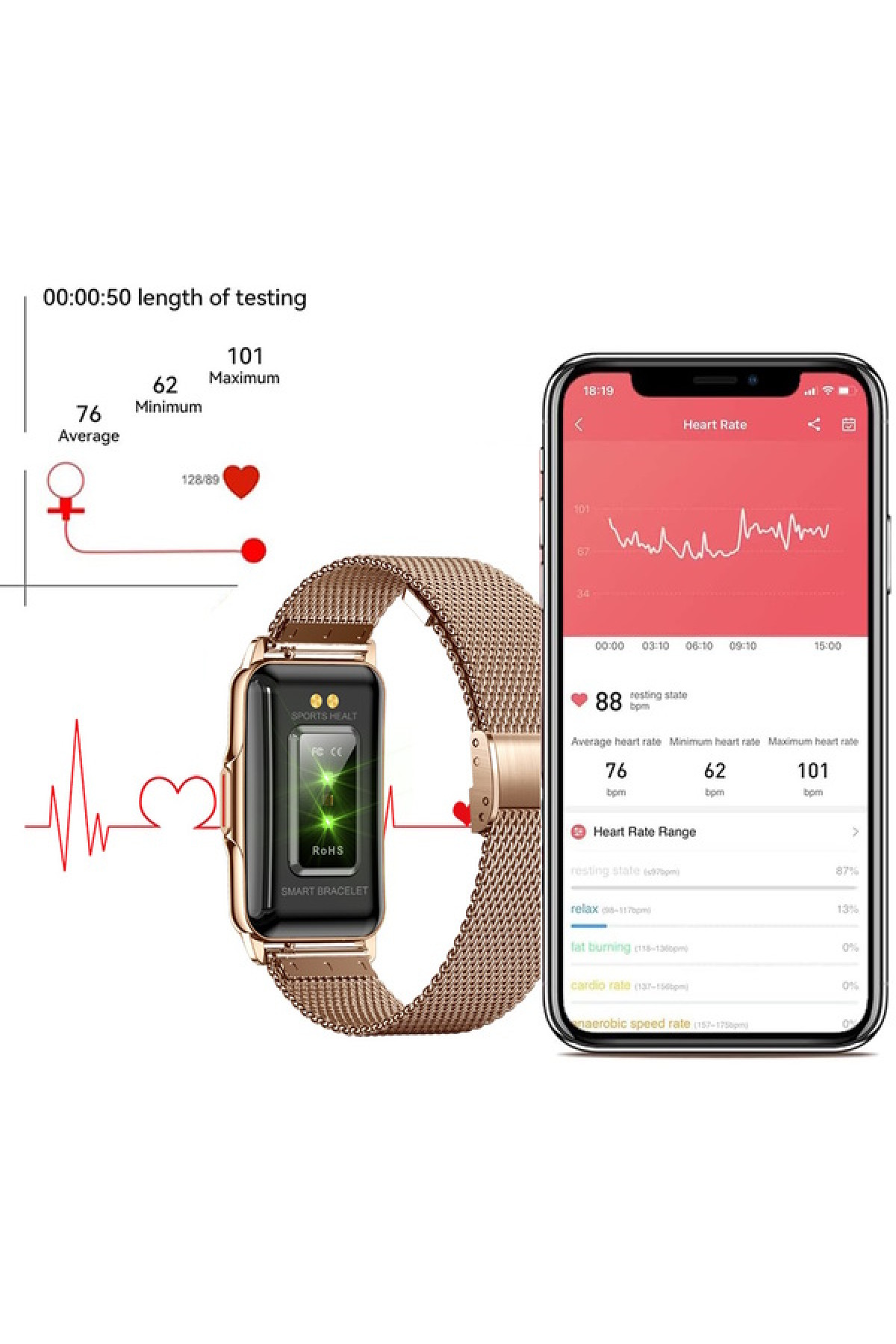 Смарт годинник  Smart Mioband Nano+ Gold, 2 ремінці