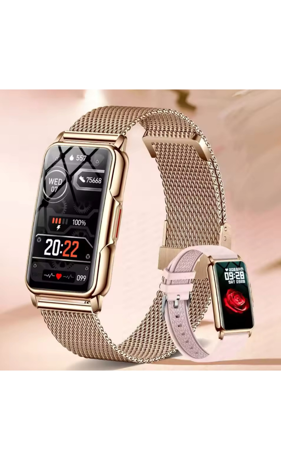 Смарт годинник  Smart Mioband Nano+ Gold, 2 ремінці